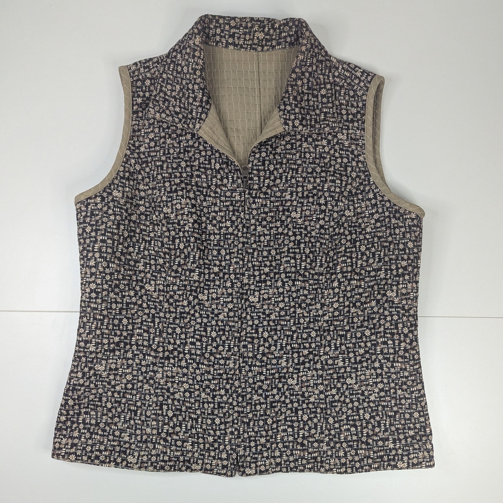 Reversible‎ Vest Black Pattern/Khaki Women's L